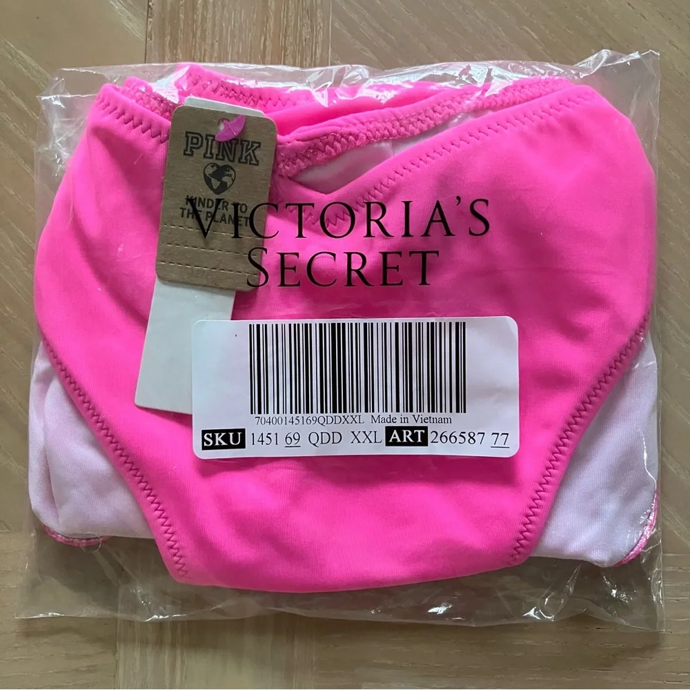 PINK VICTORIA'S SECRET VS V-Front Itsy Bikini Bottom in Radiant Rose 5YOM NWT - Picture 5 of 6